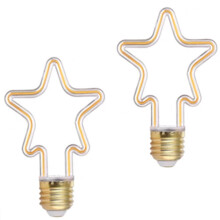 Becuri cu filament LED E27, pachet de 2, 4W, alb cald