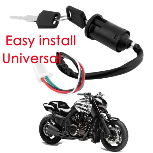 LEDMOMO Κλειδαριά Scooter με Κλειδαριά Μίζας, Μαύρος, 1 Κύλινδρος με 2 Κλειδιά, 12 * 1 * 1