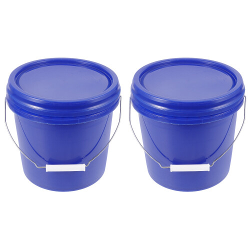 2Pièces Seau Bleu Durable Avec Couvercle 1