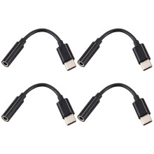 4x USB C til 3,5 mm hovedtelefon-/øretelefonstikkabeladapter, type C 3.1 hanport til 3,5 mm hunport