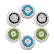 Facial Cleansing Brush Head Replacement, Facial Cleansing Brush Head, For Clogged and Enlarged Pores(3blue 3black)