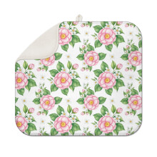 Pioneer oppvaskmatte med blomstertrykk og mønster til kjøkken, 1-pakning, ultraabsorberende oppvaskmatte i mikrofiber, 40 x 48 cm