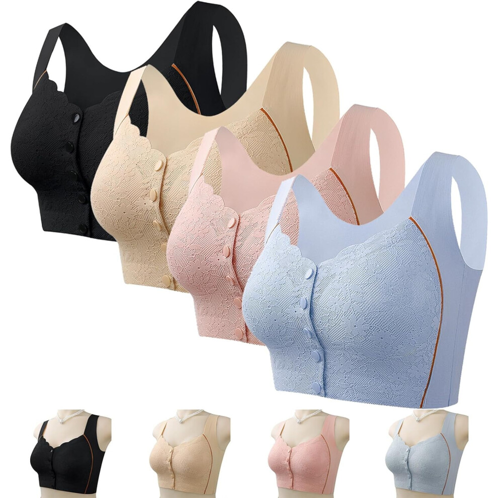 Bustella Bras for Women Front Closure, Button-Up Comfy Shaping Posture Corrector Bra, Soft Cooling Fabric
