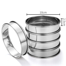 Clearance Sale!6 Pack 4 Inch Double Rolled English Rings Stainless Crumpet Rings Rings Round