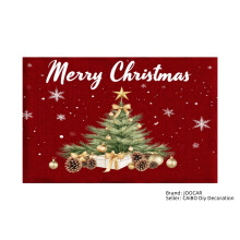 Merry Christmas Tree Holiday Design Linen Table Mats Set of 4 for Home Kitchen Table Decor 12x18 inch