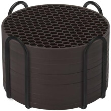 Lot de 12 sous-verres en silicone avec support