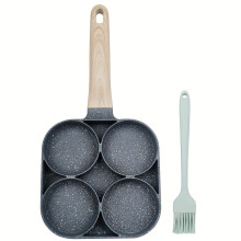 Premium Non-stick Omelette Pan with Wooden Handle - Even Heating for Eggs, Burgers, Pancakes - Easy Clean for Restaurant, Hotel, Home Kitchen