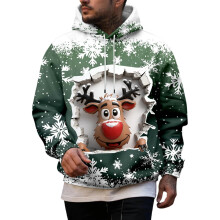 Lelijke kersttruien voor heren, winterse hoodie met grafische print, perfect voor de feestdagen, seizoensgebonden mode en comfort.