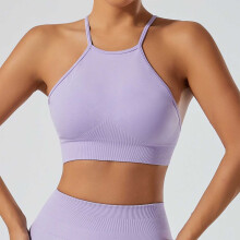 Sutiene sport pentru femei, cu guler înalt, fără mâneci, cu spate încrucișat și căptușit, sutien sport scurt, yoga, top sport, SL