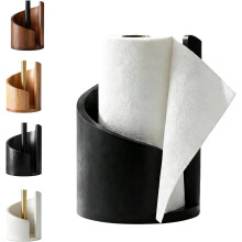 Soporte para toallas de papel con base de madera de mango y hierro