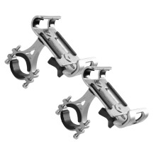 yocbz2-pack telefonhållare med halkfri silikon, 360 rotation, aluminiumlegering för 3,5–6,5" smartphones (silver)