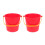 Red Plastic Storage Bucket with Handle for Versatile Play and Practical Use 2pcs 1