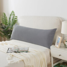 Grey Body Pillow for Adults Shredded Memory Foam Long Sleeping Firm Hug Pillows Removable Cover Side and Back Sleepers Full with Gray Pillowcase