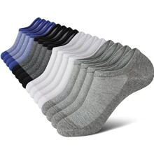 Chaussettes invisibles pour homme, chaussettes basses décontractées en coton avec semelles antidérapantes, tailles 6-10/11-13