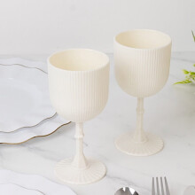BalsaCircle 12 White Plastic Wine Glasses 9oz Vintage Ribbed Pattern Party Events Reception Decorations Supplies