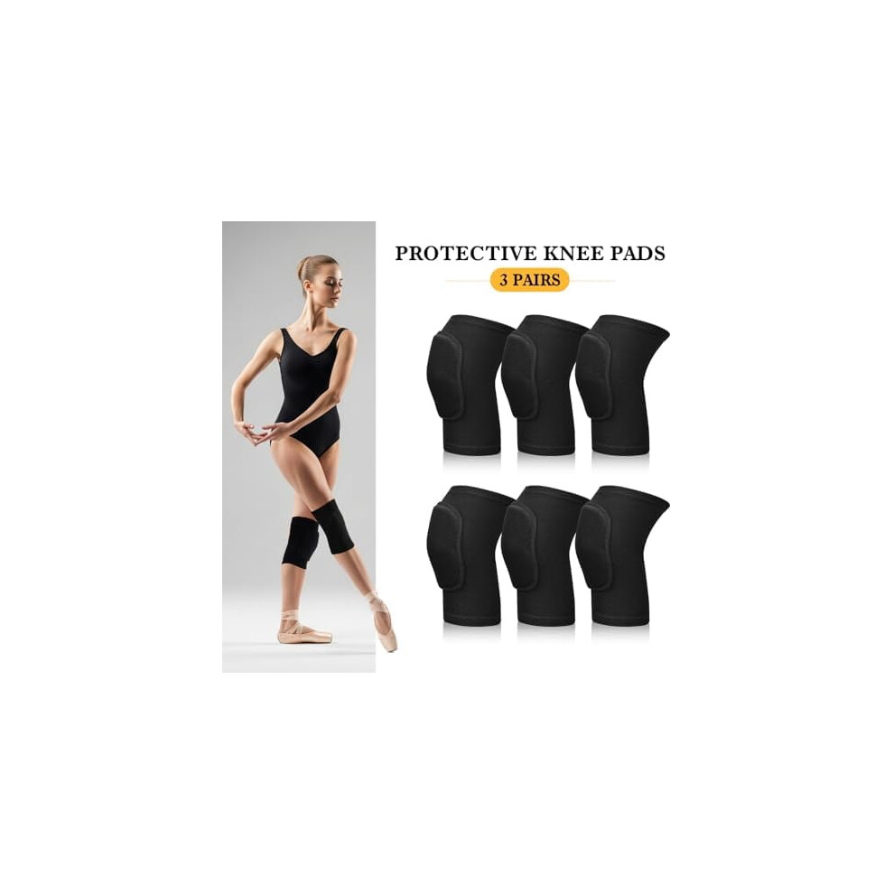 3 Pairs Elastic Dance Knee Pads With Eva Cushion 9104899515131