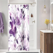 Watercolor Floral Shower Curtain 36x72 in with Hooks