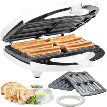 Empanada and Churro Maker Machine - Includes 4 Removable Plates & Dough Cutting Circle