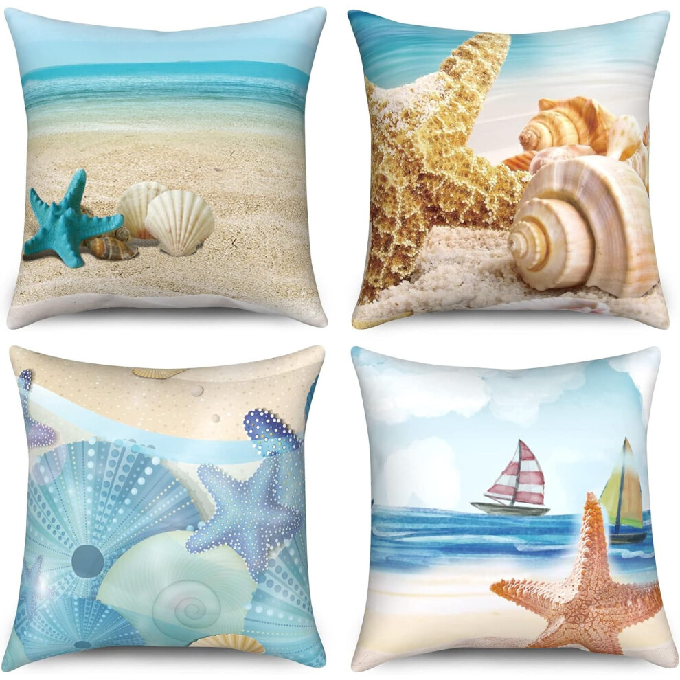 Ocean Animal Pillow Covers 16x16 Inch Set of 4-image-OPC-PTHXNHF-NEW