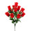 Bouquet di rose artificiali in seta rosse, 10 teste 1