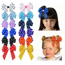 Polka Dot Hair Bows for Girls 3.5 Inch 12pcs