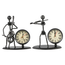 FRCOLOR 2 Pcs Band Clock Ornament Ornamental Mantel Living Room Guitar Retro Decor Black