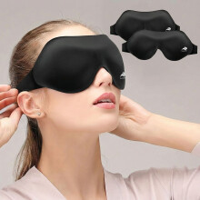 3D-konturierte Schlafmaske Schwarz - 100% Lichtundurchlässigkeit