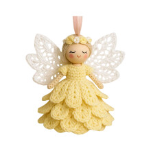 Crochet Angel Ornament Kit with Yarn for Beginners – Christmas Tree Hanging Decor, Warm Home Party Embellishments