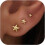 14K Gold Plated Flat Back Stud Earrings for Women 3 Pair 1
