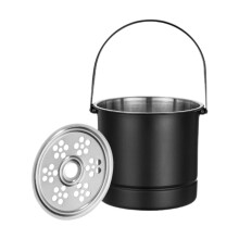 Ice Bucket 1L Keep Ice Longer Stainless Steel for Barbecue Home Party Black