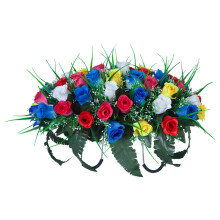 Artificial Silk Roses for Graves – Weatherproof, Fade-Resistant Memorial Flowers – Easy-Fit Tombstone Decor – Durable Outdoor Use