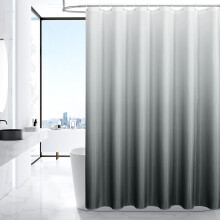 Ensemble rideau de douche gris ombré 72x84, texture gaufrée