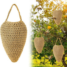 Natural Cotton Honeycomb Bee Deterrent w/ Rope – Eco-Friendly Outdoor Garden Decor for Patio & Balcony, Realistic Wasp Repellent