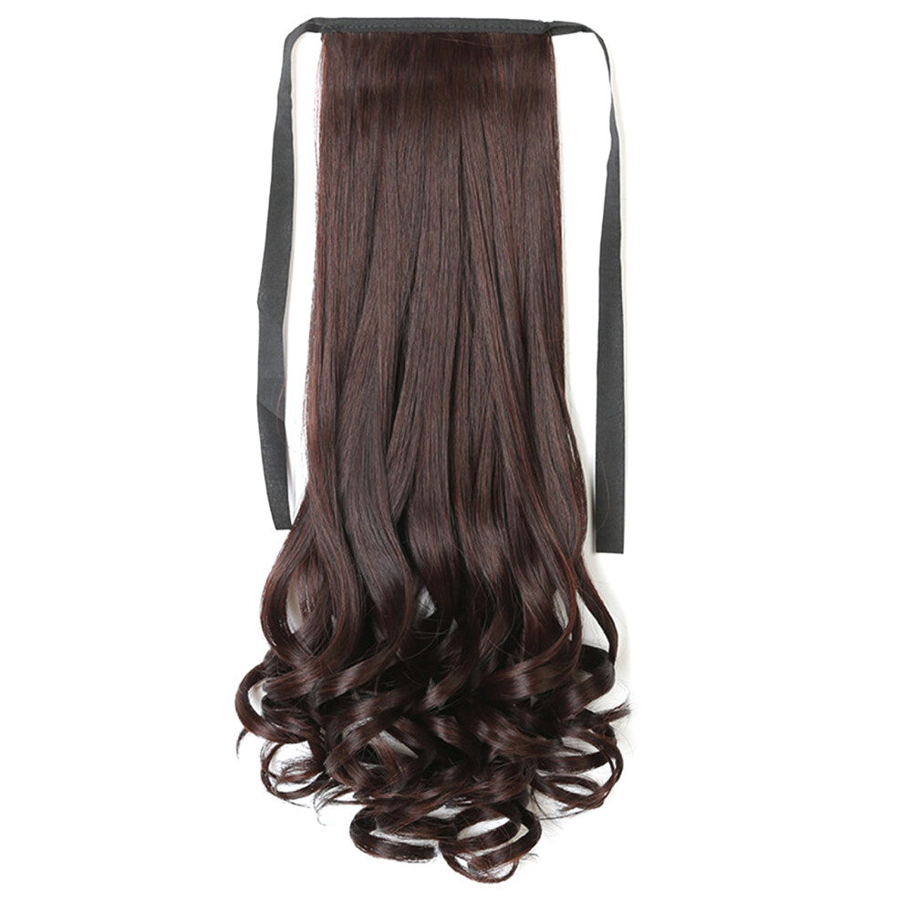Unisex Women Synthetic Fiber Long Curly Ponytail Fake Wig Hair Extension Hairpiece