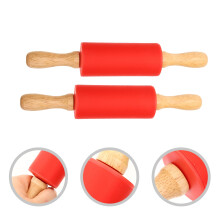 WHAMVOX 5 piezas de rodillo de madera para pan, 22,5 x 4 cm, rojo