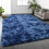Shag Area Rug Navy Blue 4x6 1