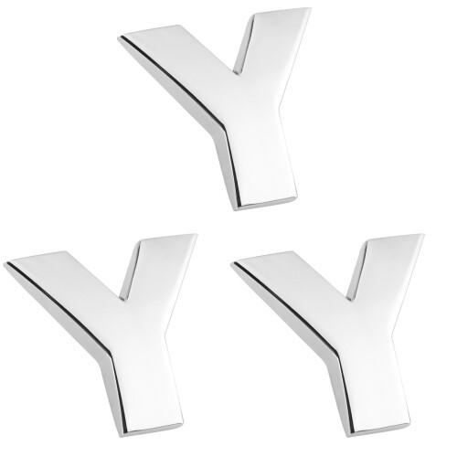 3Pièces Emblèmes Métalliques Argentés Pour Stylisation Auto 1