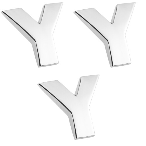 3Pièces Emblèmes Métalliques Argentés Pour Stylisation Auto 2