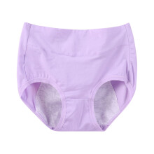 Chiloți pentru femei, lenjerie menstruală, mărime mare, talie înaltă, culoare solidă, chiloți menstruali din bumbac impermeabili, violet3XL