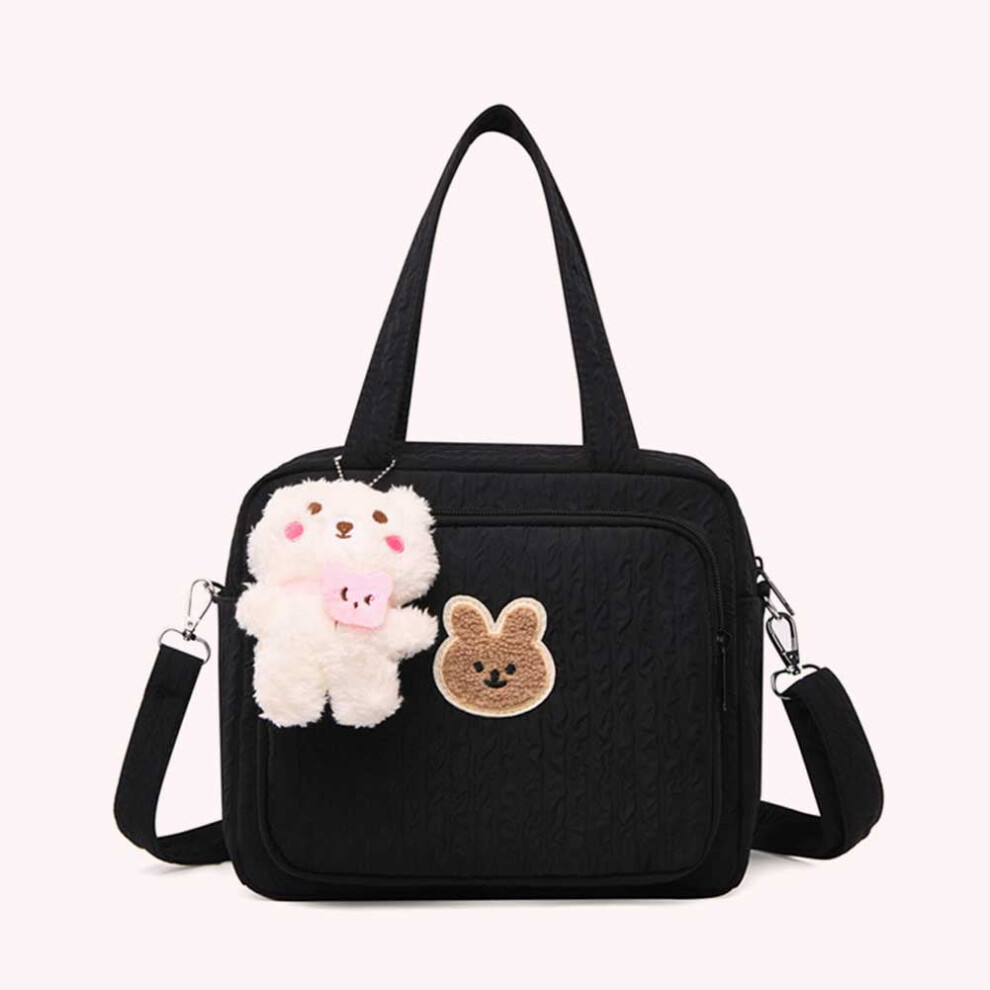 Baby Diaper Bags Cute Cartoon Mommy Stroller Nappy Bag Mom Travel Tote (Black) Black