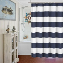Marineblått dusjforheng striper blått og hvitt dusjforheng stoff dusjforheng for baderom vanntett hjem baderomsdekor