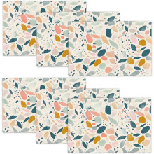 Abstrakte Platzsets, 6er-Set, Leinenimitat