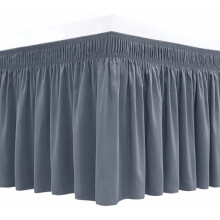 Fustă de pat înfășurată în jurul patului, Queen, 30 cm, cu volane din poliester