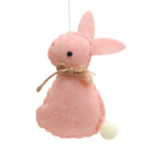 Easter Bunny Figurine Decor - Cloth Rabbit with Hanging Rope