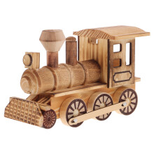 Wood Steam Train Model Locomotive Steampunk Ornament Gift Home Decor