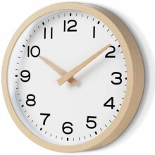 14" Boho Wall Clock, Battery-Powered Silent Modern Clock with Wood Grain Finish – Compatible with Living Room, Bedroom, Office
