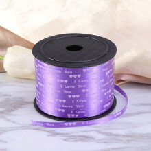 Ruban frisé violet en forme de cœur, 1 paquet, 354,3 pouces