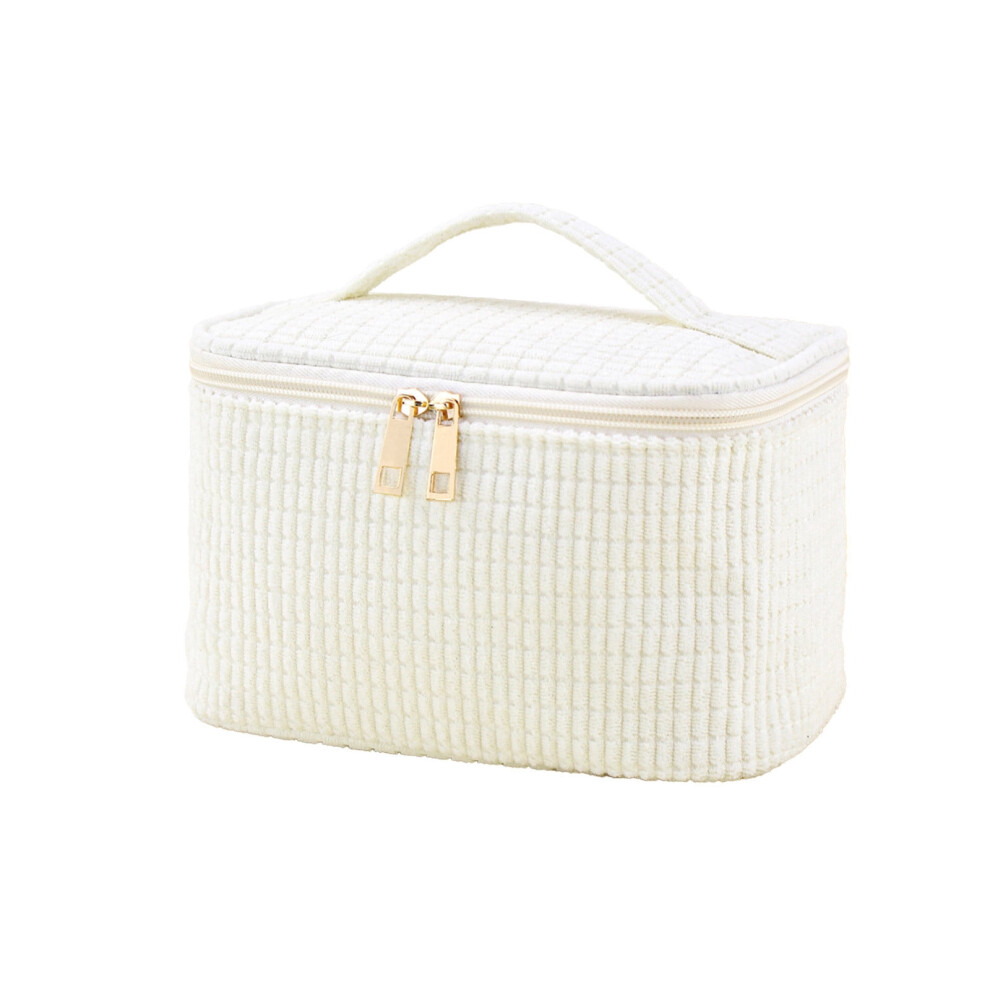 Corduroy Makeup Bag Handheld Toiletry Organizer Large Capacity for Beauty Essentials Daily Use and Easy to Clean