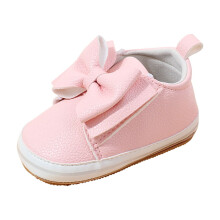 Bow Baby Sports Toddler Shoes, Non-Slip Breathable Soft Sole, Lightweight Sneakers for Girls (Pink, 9–12M), Compatible with Active Play