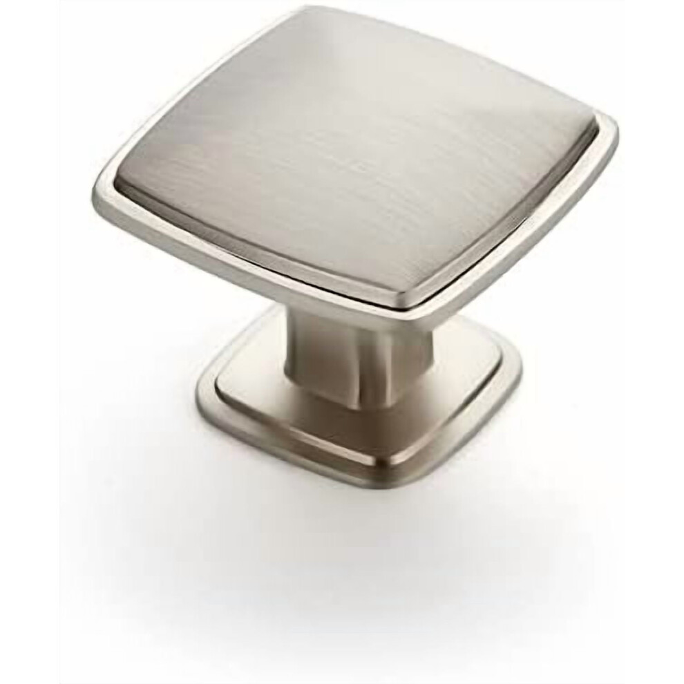 10-Pack Brushed Nickel Square Cabinet Knobs, Single Hole, Compatible With Dresser & Drawer Cabinets 9175034842610
